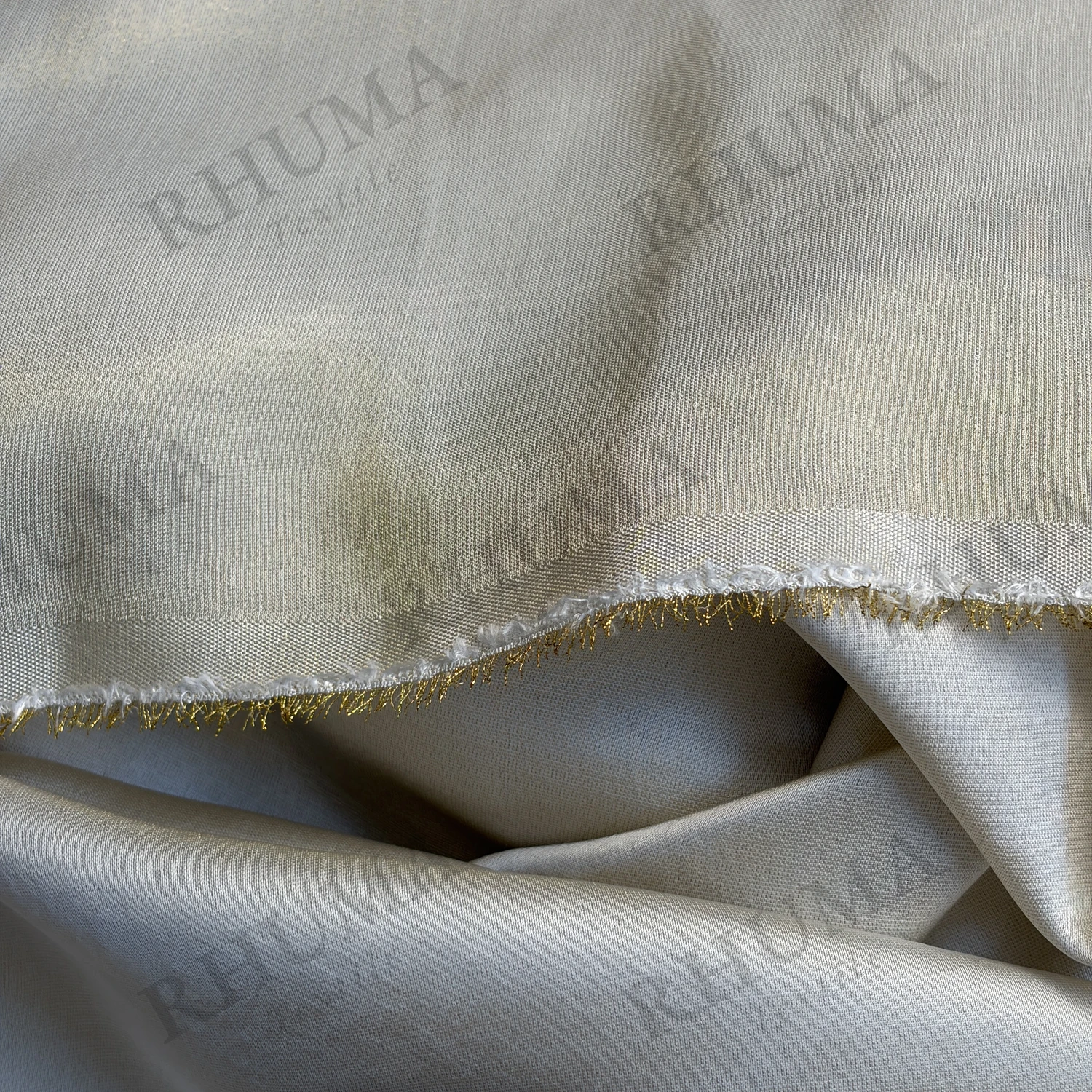 Viscose Gold Modal Satin Fabric Detail 3